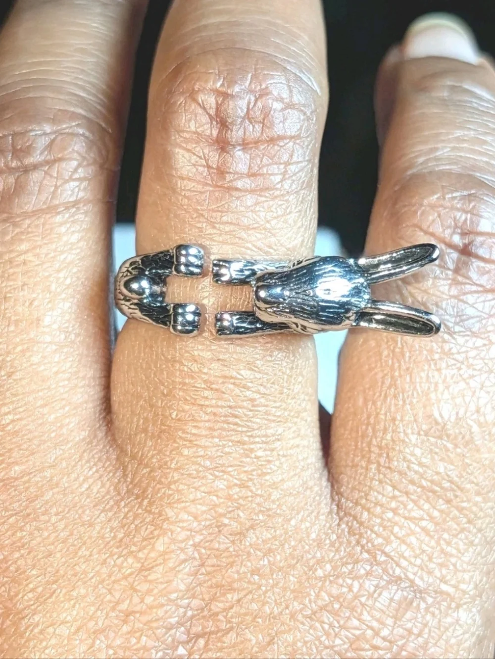 Retro Rabbit Shaped Adjustable Ring Open Ring Fashion Stereoscopic Unisex